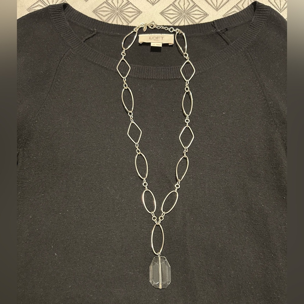 Express Long Acrylic Pendant Necklace